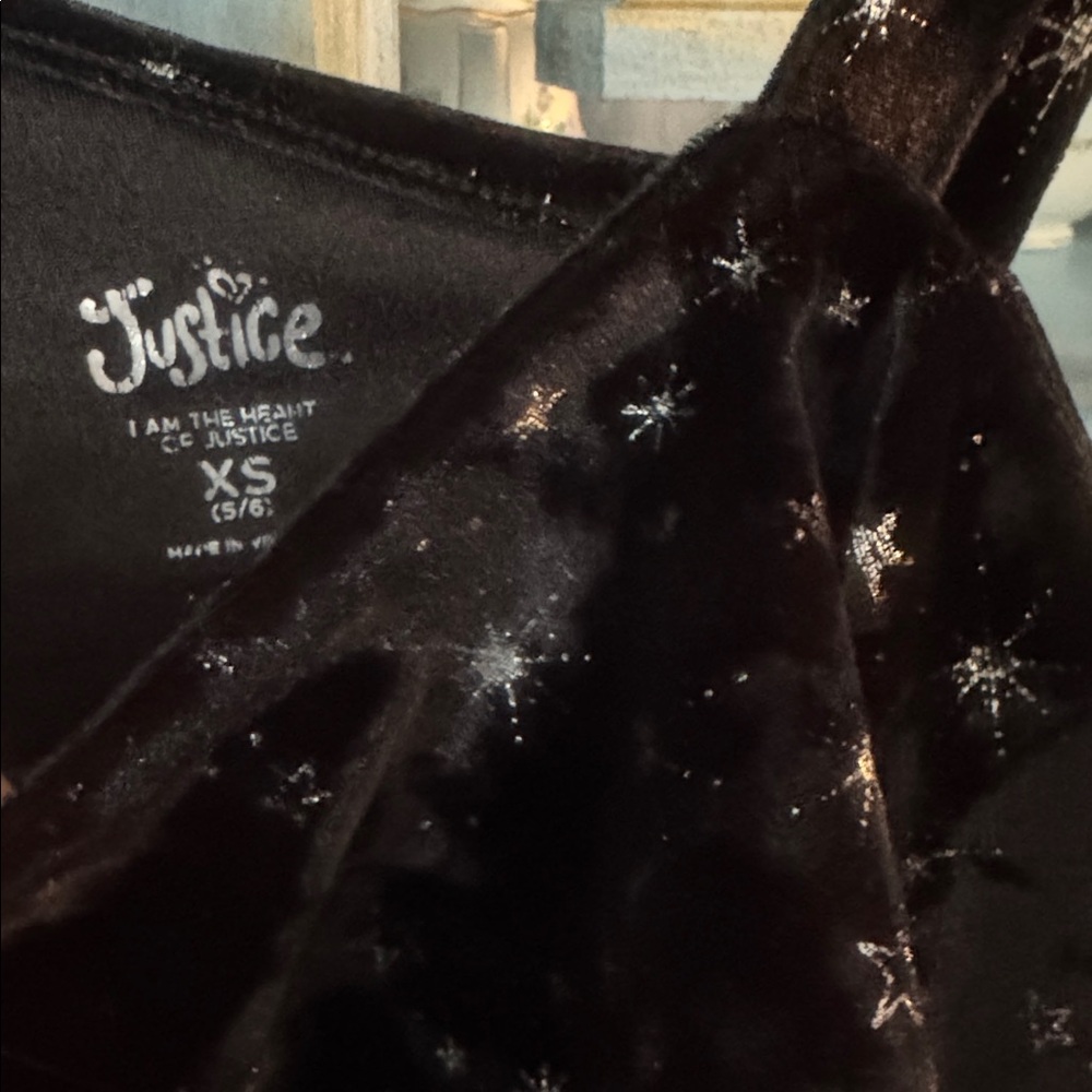 Justice Black Starry One Shoulder Dress - Picture 2 of 5